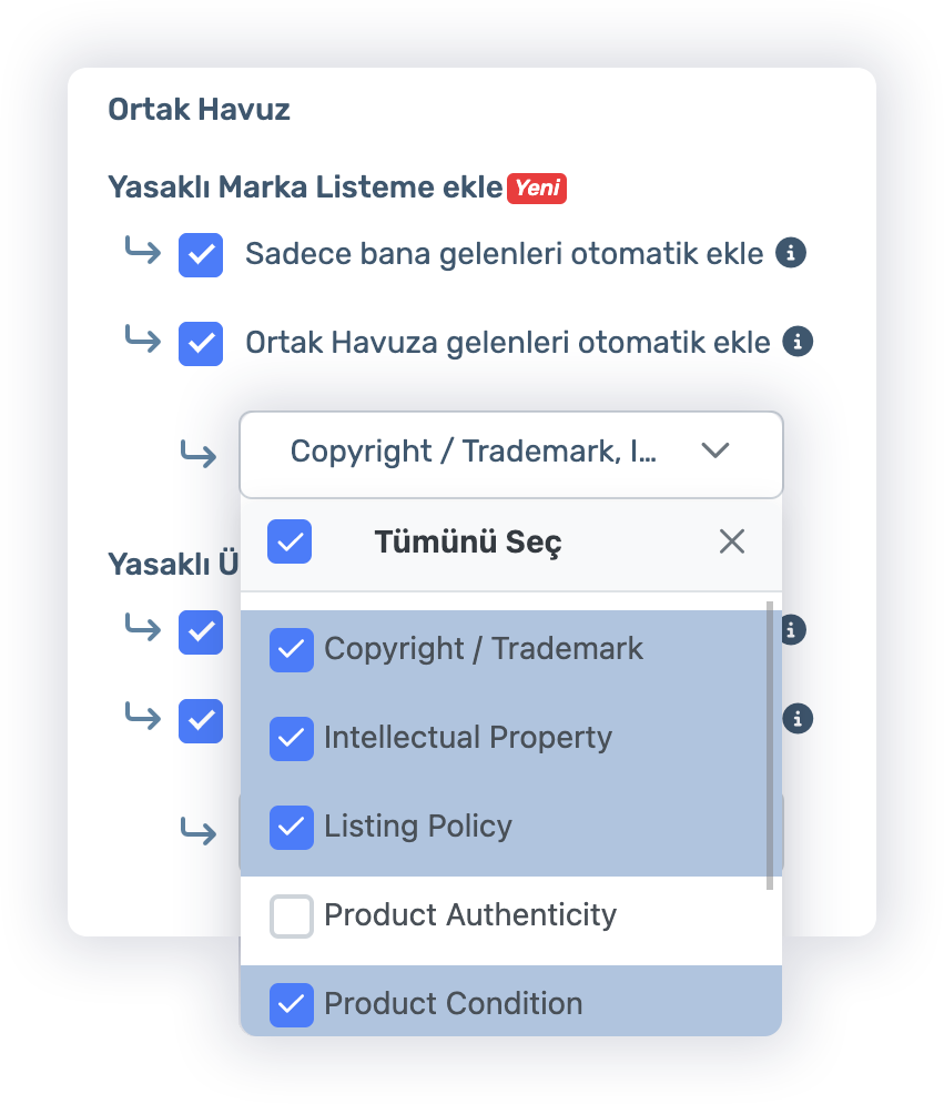 EasyCentral otomatik sipariş ürün bilgileri